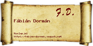 Fábián Dormán névjegykártya